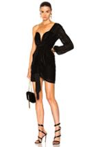 Michelle Mason Draped One Sleeve Mini Dress In Black