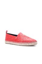 Loewe Anagram Embossed Leather Espadrilles In Red