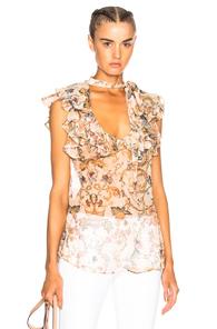 Zimmermann Painted Heart Cascade Tank Top In Floral,neutrals