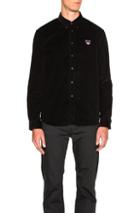 Kenzo Corduroy Tiger Shirt In Black