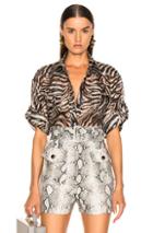 Zimmermann Corsage Safari Shirt In Animal,black,neutral