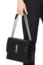 Saint Laurent Large Monogramme Sunset Chain Bag In Black