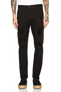 Palm Angels Regular Fit Ripped Jeans In Black