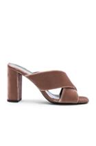 Saint Laurent Loulou Velvet Mules In Pink