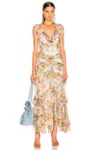 Zimmermann Ninety Six Flutter Dress In Floral,neutral
