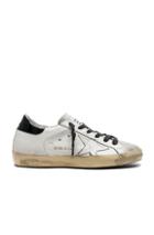 Golden Goose Leather Superstar Sneakers In White,animal Print