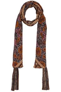 Chloe Foulard Scarf In Floral,orange,abstract