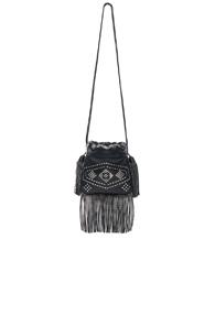 Saint Laurent Helena Inca Stud & Fringe Bag In Black