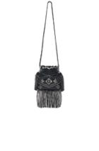 Saint Laurent Helena Inca Stud & Fringe Bag In Black