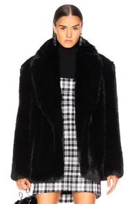 Alexander Wang Faux Fur Jacket In Black