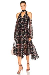 Nicholas Wrap Front Dress In Black,floral