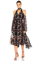 Nicholas Wrap Front Dress In Black,floral
