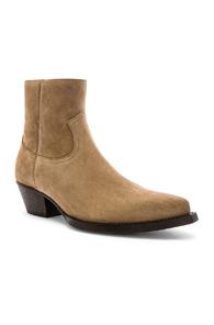 Saint Laurent Lukas 40 Zip Boots In Neutral