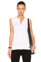 Atm Anthony Thomas Melillo Sleeveless Henley Tank In White