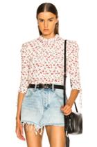Veronica Beard Howell Blouse In Floral,red,white
