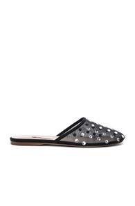 Attico Embellished Mesh Gina Slippers In Black