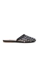 Attico Embellished Mesh Gina Slippers In Black