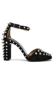 Alexander Wang Suede Elise Heels In Black,metallics