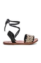Beek Leather & Embroidery Toucan Sandals In Black