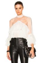 Jonathan Simkhai Loop Tulle Top In White