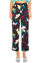 Fleur Du Mal Silk Pant In Black,floral