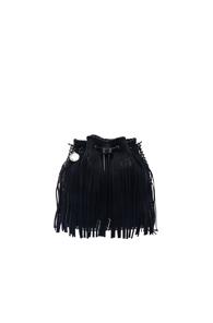 Stella Mccartney Fringe Bucket Bag In Black