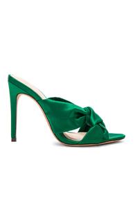 Alexandre Birman Satin Kacey 100 Sandals In Green