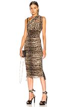 Dolce & Gabbana Leopard One Shoulder Dress In Animal Print,neutral