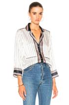 Equipment Lake Pajama Top In Stripes,white