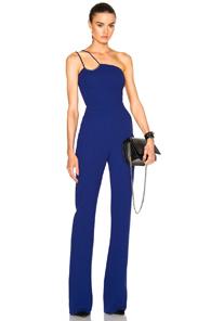 David Koma Wide Strap Jumpsuit In Blue