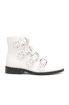 Givenchy Leather Elegant Studded Ankle Boots In White
