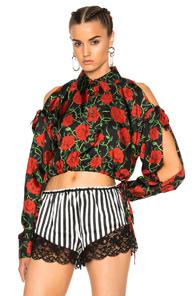 Alexander Wang Cropped Oversized Men's Shirt In Black,floral