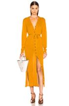 Lemaire V Neck Cardigan Dress In Yellow