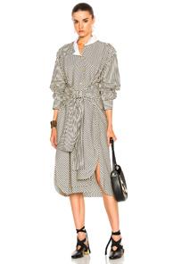 Loewe Striped Shirt Dress In Black,stripes,white