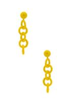 Oscar De La Renta Beaded Link Earrings In Yellow