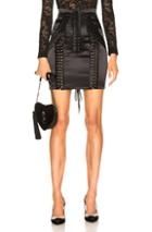Dolce & Gabbana Lace Up Satin Skirt In Black