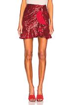Self-portrait For Fwrd Sequin Ruffle Skirt In Red