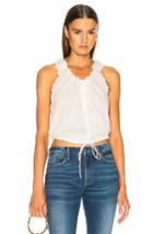 Frame Eyelet Lace Up Top In White