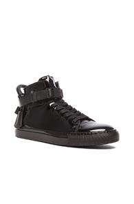 Buscemi 100mm Patent Leather High Tops In Black
