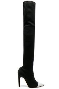 Givenchy Rib Knit Cap Toe Boots In Black