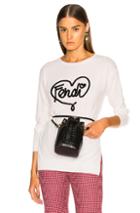 Fendi Asymmetric Hem Heart Sweater In White
