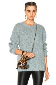 R13 Boucle Crewneck Sweater In Blue