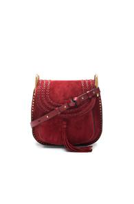 Chloe Medium Suede Hudson Bag In Red