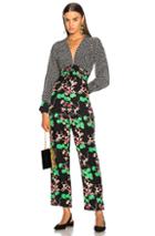 Rixo London Leah Jumpsuit In Animal Print,black,geometric Print,floral,green