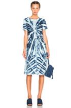 Raquel Allegra Drawstring Dress In Blue,ombre & Tie Dye
