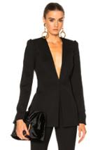 Brandon Maxwell Shoulder Piping Blazer In Black