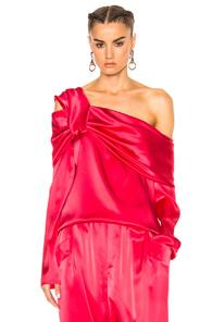 Baja East Satin Back Crepe Top In Pink