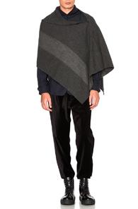 Engineered Garments 2 Tone Herringbone Button Shawl In Gray