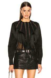Alberta Ferretti Fringe Top In Black