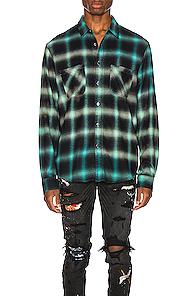 Amiri Tie Dye Shirt In Black,green,plaid